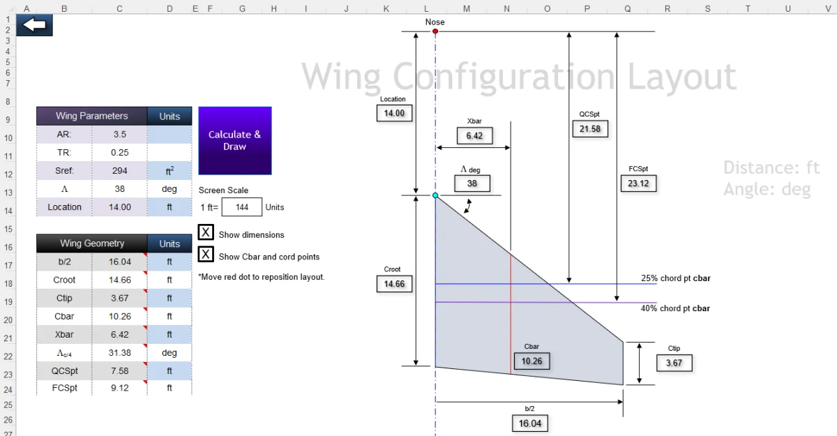 Excel VBA Wing Design