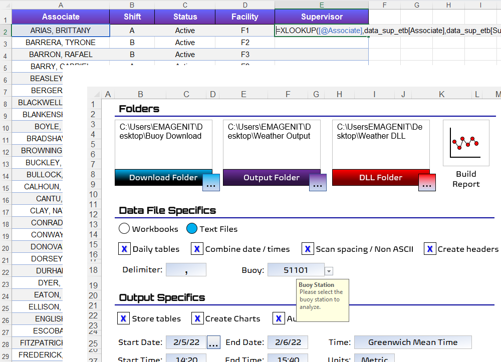 Excel Form Construction