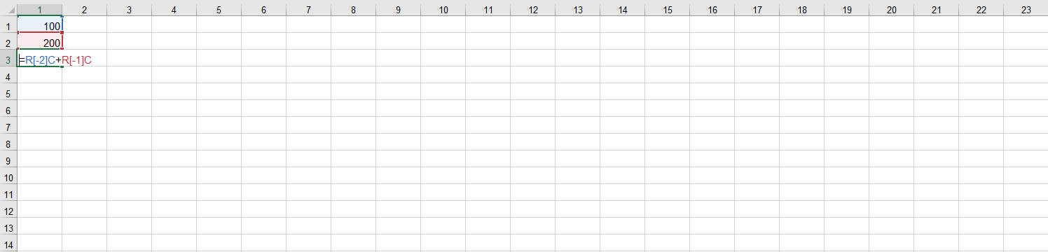 R1C1 Reference in an Excel Formula
